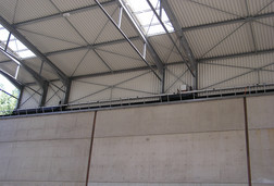 Innenansicht der verfahrbaren Halle