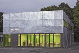 Mensa der Werner-von-Siemens-Schule, Bochum Feuerverzinkte Fassade Mensa Werner von Siemens Schule