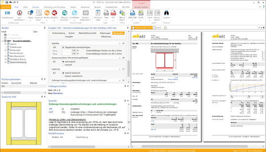 Abb. 1:  Das Modul S855.de „Stahl-Querschnitte, Nachweise im Brandfall – EC 3, DIN EN 1993-1-2“ ist die erste Statik-Software, die den Brandschutz durch Feuerverzinken bemisst.